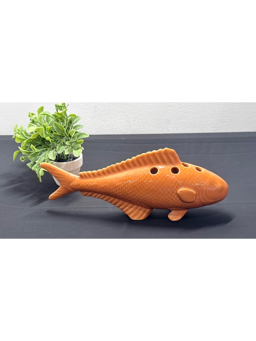 Ceramic Koi / gold Fish flower frog